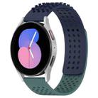 For Samsung Galaxy Watch 5  40mm 20mm Holes Breathable 3D Dots Silicone Watch Band(Midnight Blue+Olive Green) - 1