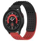 For Samsung Galaxy Watch 5 Pro  45mm 20mm Holes Breathable 3D Dots Silicone Watch Band(Black+Red) - 1