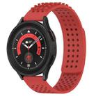For Samsung Galaxy Watch 5 Pro  45mm 20mm Holes Breathable 3D Dots Silicone Watch Band(Red) - 1