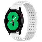 For Samsung Galaxy Watch 4 44mm 20mm Holes Breathable 3D Dots Silicone Watch Band(White) - 1
