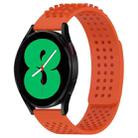 For Samsung Galaxy Watch 4 44mm 20mm Holes Breathable 3D Dots Silicone Watch Band(Orange) - 1