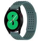 For Samsung Galaxy Watch 4 44mm 20mm Holes Breathable 3D Dots Silicone Watch Band(Olive Green) - 1