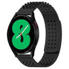 For Samsung Galaxy Watch 4 44mm 20mm Holes Breathable 3D Dots Silicone Watch Band(Black) - 1