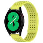 For Samsung Galaxy Watch 4 44mm 20mm Holes Breathable 3D Dots Silicone Watch Band(Lime Green) - 1