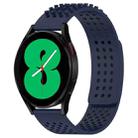 For Samsung Galaxy Watch 4 44mm 20mm Holes Breathable 3D Dots Silicone Watch Band(Midnight Blue) - 1