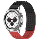 For Samsung  Galaxy Watch 4 Classic 42mm 20mm Holes Breathable 3D Dots Silicone Watch Band(Black+Red) - 1