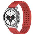 For Samsung  Galaxy Watch 4 Classic 42mm 20mm Holes Breathable 3D Dots Silicone Watch Band(Red) - 1