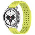 For Samsung  Galaxy Watch 4 Classic 42mm 20mm Holes Breathable 3D Dots Silicone Watch Band(Lime Green) - 1