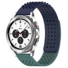 For Samsung  Galaxy Watch 4 Classic 42mm 20mm Holes Breathable 3D Dots Silicone Watch Band(Midnight Blue+Olive Green) - 1