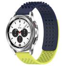 For Samsung  Galaxy Watch 4 Classic 42mm 20mm Holes Breathable 3D Dots Silicone Watch Band(Midnight Blue+Lime Green) - 1
