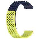 For Samsung  Galaxy Watch 4 Classic 42mm 20mm Holes Breathable 3D Dots Silicone Watch Band(Midnight Blue+Lime Green) - 2