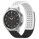 For Samsung  Galaxy Watch 4 Classic 46mm 20mm Holes Breathable 3D Dots Silicone Watch Band(White+Black) - 1