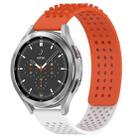 For Samsung  Galaxy Watch 4 Classic 46mm 20mm Holes Breathable 3D Dots Silicone Watch Band(Orange+White) - 1