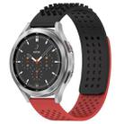For Samsung  Galaxy Watch 4 Classic 46mm 20mm Holes Breathable 3D Dots Silicone Watch Band(Black+Red) - 1