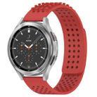 For Samsung  Galaxy Watch 4 Classic 46mm 20mm Holes Breathable 3D Dots Silicone Watch Band(Red) - 1