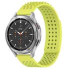 For Samsung  Galaxy Watch 4 Classic 46mm 20mm Holes Breathable 3D Dots Silicone Watch Band(Lime Green) - 1