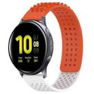 For Samsung Galaxy Watch Active 2 40mm 20mm Holes Breathable 3D Dots Silicone Watch Band(Orange+White) - 1