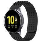 For Samsung Galaxy Watch Active 2 40mm 20mm Holes Breathable 3D Dots Silicone Watch Band(Black) - 1