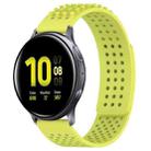 For Samsung Galaxy Watch Active 2 40mm 20mm Holes Breathable 3D Dots Silicone Watch Band(Lime Green) - 1