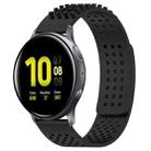 For Samsung Galaxy Watch Active 2 44mm 20mm Holes Breathable 3D Dots Silicone Watch Band(Black) - 1