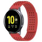 For Samsung Galaxy Watch Active 2 44mm 20mm Holes Breathable 3D Dots Silicone Watch Band(Red) - 1