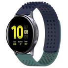 For Samsung Galaxy Watch Active 2 44mm 20mm Holes Breathable 3D Dots Silicone Watch Band(Midnight Blue+Olive Green) - 1