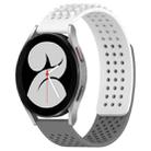 For Samsung Galaxy Watch 4 40mm 20mm Holes Breathable 3D Dots Silicone Watch Band(White+Grey) - 1