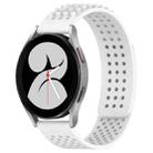 For Samsung Galaxy Watch 4 40mm 20mm Holes Breathable 3D Dots Silicone Watch Band(White) - 1