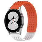 For Samsung Galaxy Watch 4 40mm 20mm Holes Breathable 3D Dots Silicone Watch Band(Orange+White) - 1