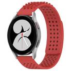 For Samsung Galaxy Watch 4 40mm 20mm Holes Breathable 3D Dots Silicone Watch Band(Red) - 1