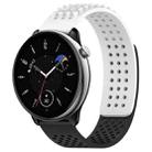 For Amazfit GTR Mini 20mm Holes Breathable 3D Dots Silicone Watch Band(White+Black) - 1