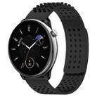 For Amazfit GTR Mini 20mm Holes Breathable 3D Dots Silicone Watch Band(Black) - 1