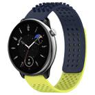 For Amazfit GTR Mini 20mm Holes Breathable 3D Dots Silicone Watch Band(Midnight Blue+ Lime Green) - 1