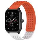 For Amazfit GTS 4 20mm Holes Breathable 3D Dots Silicone Watch Band(Orange+White) - 1