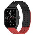For Amazfit GTS 4 20mm Holes Breathable 3D Dots Silicone Watch Band(Black+Red) - 1