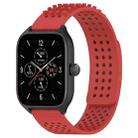 For Amazfit GTS 4 20mm Holes Breathable 3D Dots Silicone Watch Band(Red) - 1