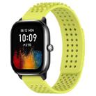 For Amazfit GTS 4 Mini 20mm Holes Breathable 3D Dots Silicone Watch Band(Lime Green) - 1