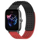 For Amazfit GTS 3 20mm Holes Breathable 3D Dots Silicone Watch Band(Black+Red) - 1