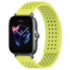 For Amazfit GTS 3 20mm Holes Breathable 3D Dots Silicone Watch Band(Lime Green) - 1