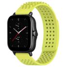 For Amazfit GTS 2E 20mm Holes Breathable 3D Dots Silicone Watch Band(Lime Green) - 1