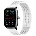 For Amazfit GTS 2 Mini 20mm Holes Breathable 3D Dots Silicone Watch Band(White) - 1