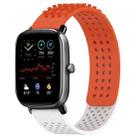 For Amazfit GTS 2 Mini 20mm Holes Breathable 3D Dots Silicone Watch Band(Orange+White) - 1