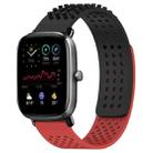 For Amazfit GTS 2 Mini 20mm Holes Breathable 3D Dots Silicone Watch Band(Black+Red) - 1