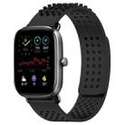 For Amazfit GTS 2 Mini 20mm Holes Breathable 3D Dots Silicone Watch Band(Black) - 1