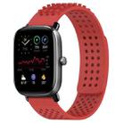 For Amazfit GTS 2 Mini 20mm Holes Breathable 3D Dots Silicone Watch Band(Red) - 1