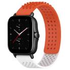 For Amazfit GTS 2 20mm Holes Breathable 3D Dots Silicone Watch Band(Orange+White) - 1