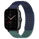 For Amazfit GTS 2 20mm Holes Breathable 3D Dots Silicone Watch Band(Midnight Blue+ Olive Green) - 1