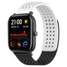 For Amazfit GTS 20mm Holes Breathable 3D Dots Silicone Watch Band(White+Black) - 1