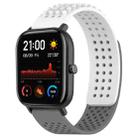 For Amazfit GTS 20mm Holes Breathable 3D Dots Silicone Watch Band(White+Grey) - 1
