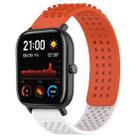 For Amazfit GTS 20mm Holes Breathable 3D Dots Silicone Watch Band(Orange+White) - 1